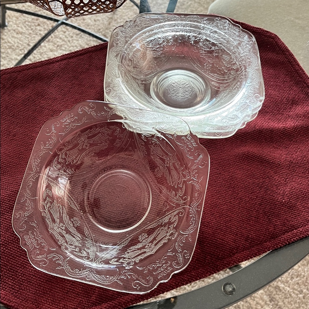 Indiana Glass Vintage ‘Recollection series’ Madrid Pattern bowls, set of 4